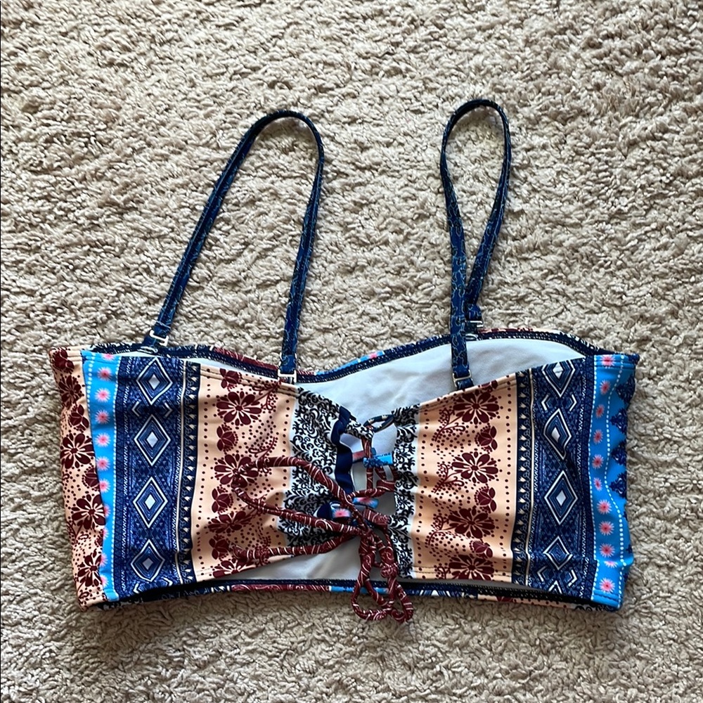 SHEIN Colorful Patterned Bathing Suit Top - Picture 2 of 4